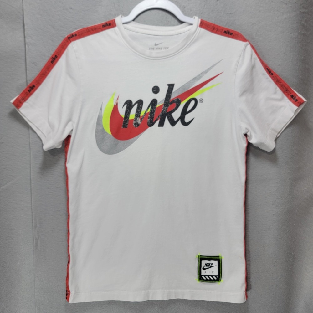Vtg Nike Air Tshirt Men M Y2K White Logo Band Swoosh Colorblock 90s Short Sleeve